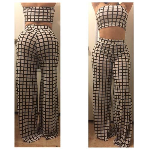Checker board wide leg set