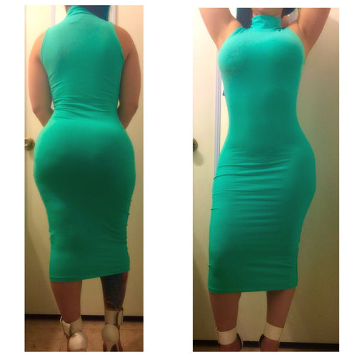 Sleeveless turtle neck dress