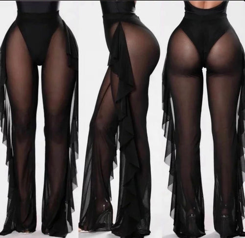 Mesh cover up pants
