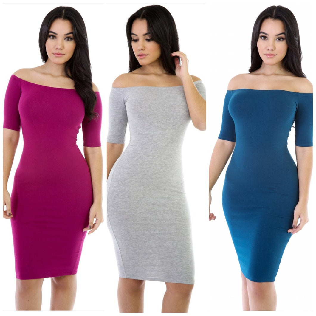 Shoulder Bodycon Dress